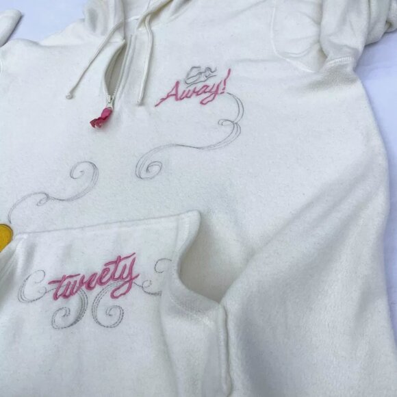 Tweety Bird Looney Tunes GO AWAY Fleece Hoodie WARNER BROTHERS - Picture 5 of 5